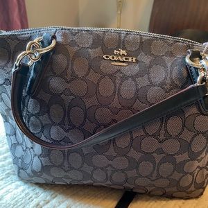 Coach canvas gray handbag.